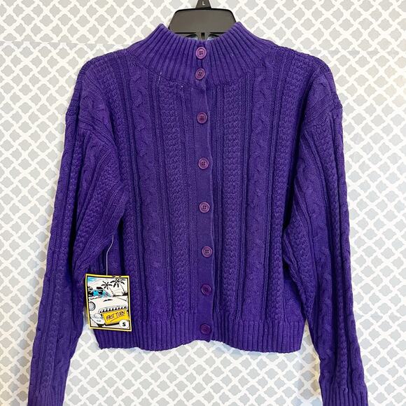 FAST TURN Purple Knit Button Back Sweater, S, NWT! - Picture 7 of 10
